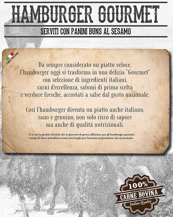 Menu di Ristorante La Taverna Del West Roma 