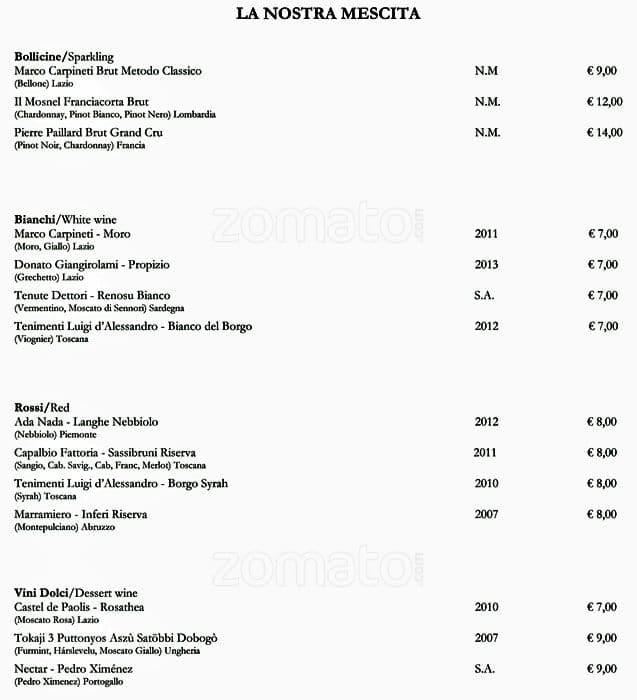 Menu di Open Colonna Bistrò 