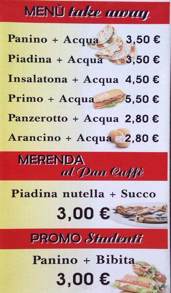 Menu di Pane E Caffé 