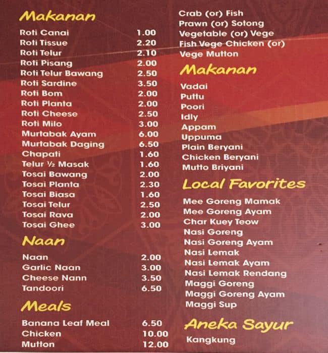 Kari King Bistro Menu, Menu for Kari King Bistro, Taman Shamelin ...