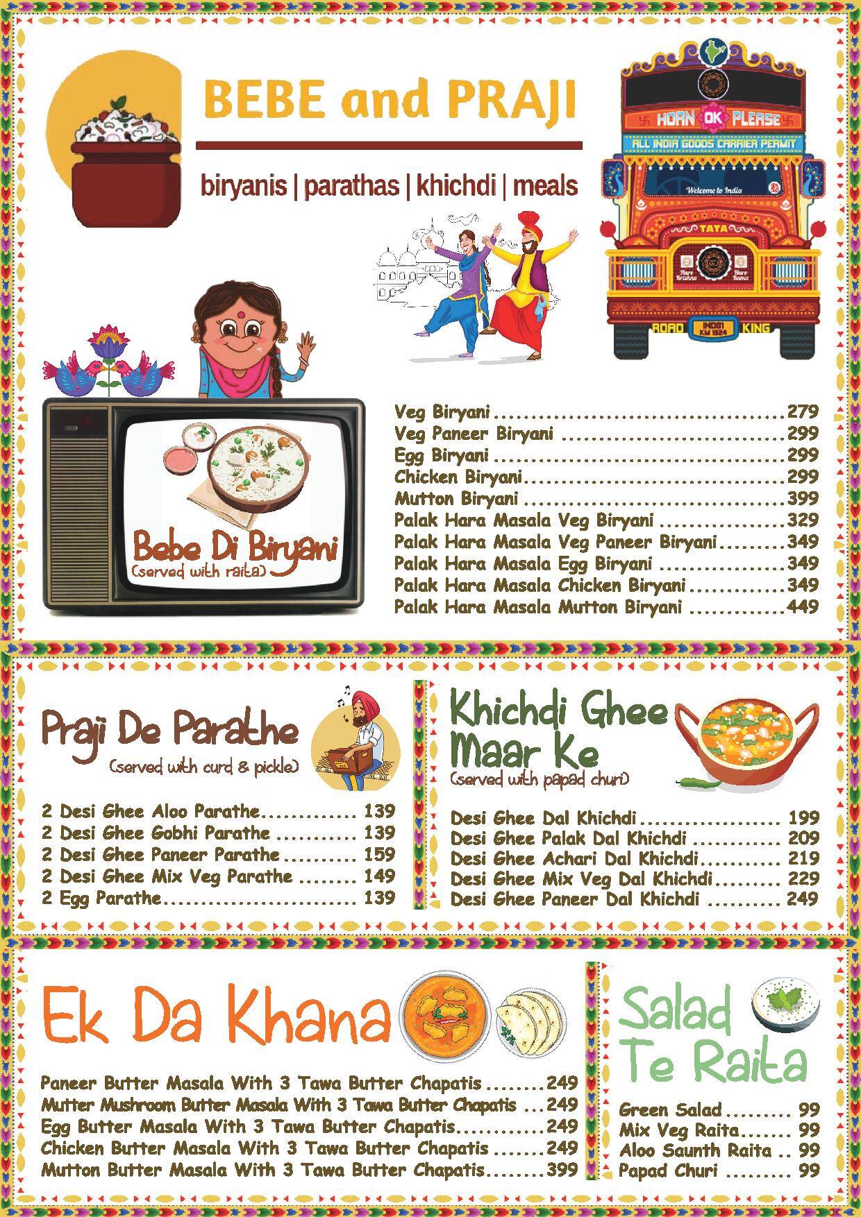 Bebe And Praji Menu Menu For Bebe And Praji Vashi Navi Mumbai