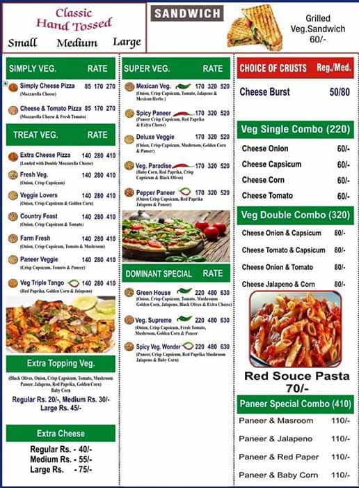 Pizza 2024 mania menu