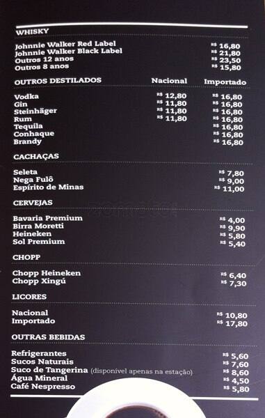 A Esperança cardápio