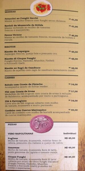 A Esperança cardápio