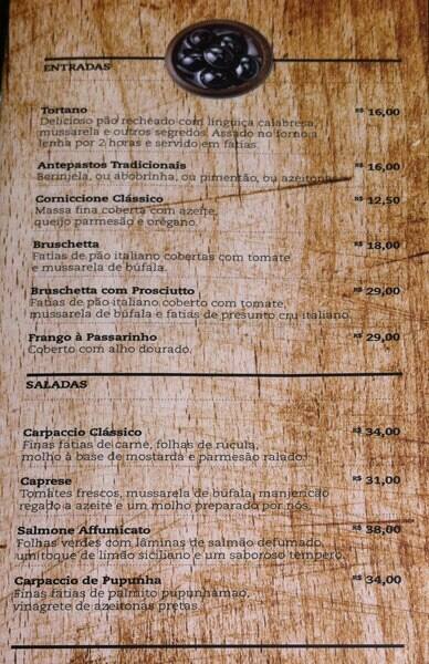 A Esperança cardápio