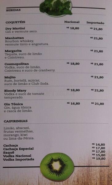 A Esperança cardápio