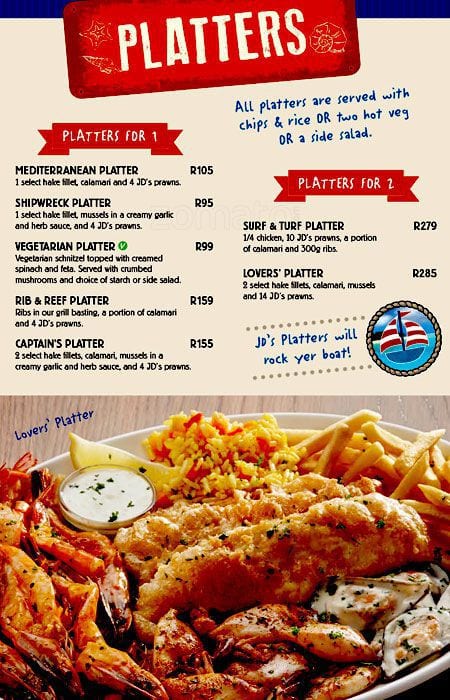 John Dory S Menu Menu For John Dory S Westville Durban