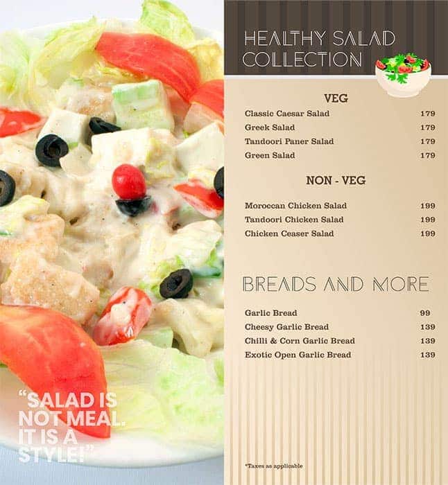 Menu of The Chocolate Room, FC Road, Pune