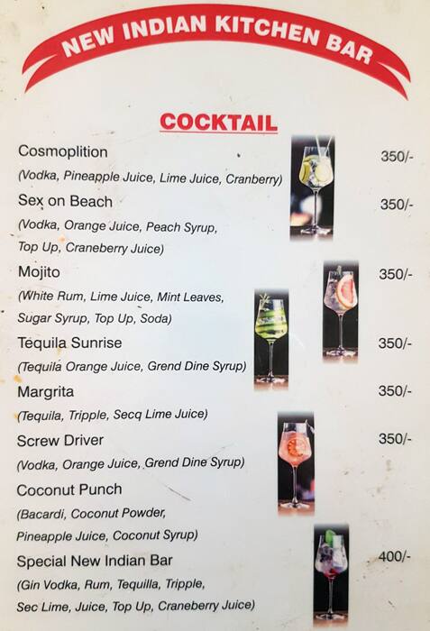 New Indian Kitchen menu