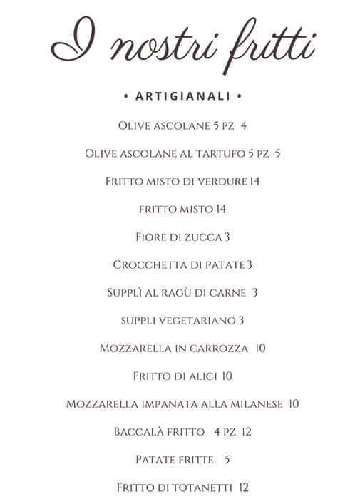 Menu di Berninetta 