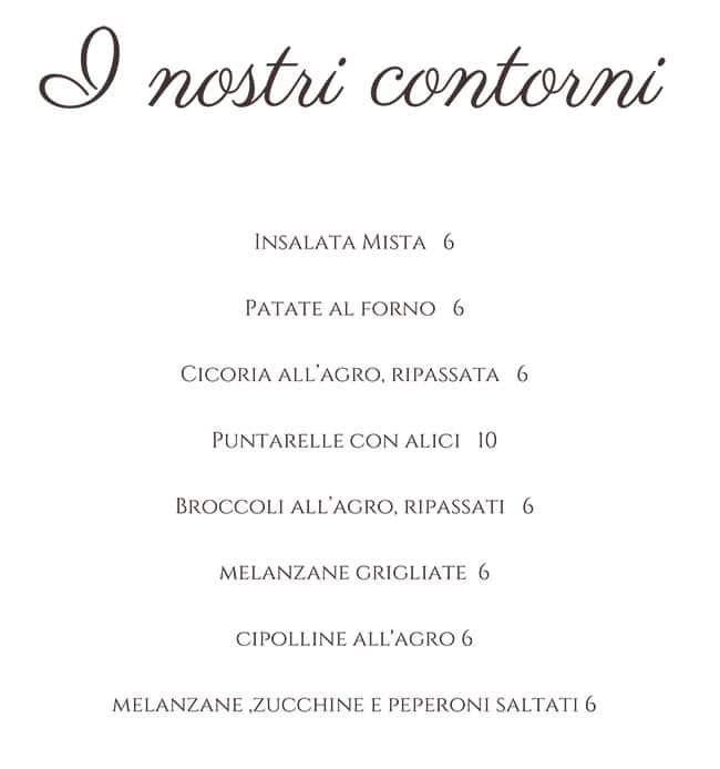Menu di Berninetta 