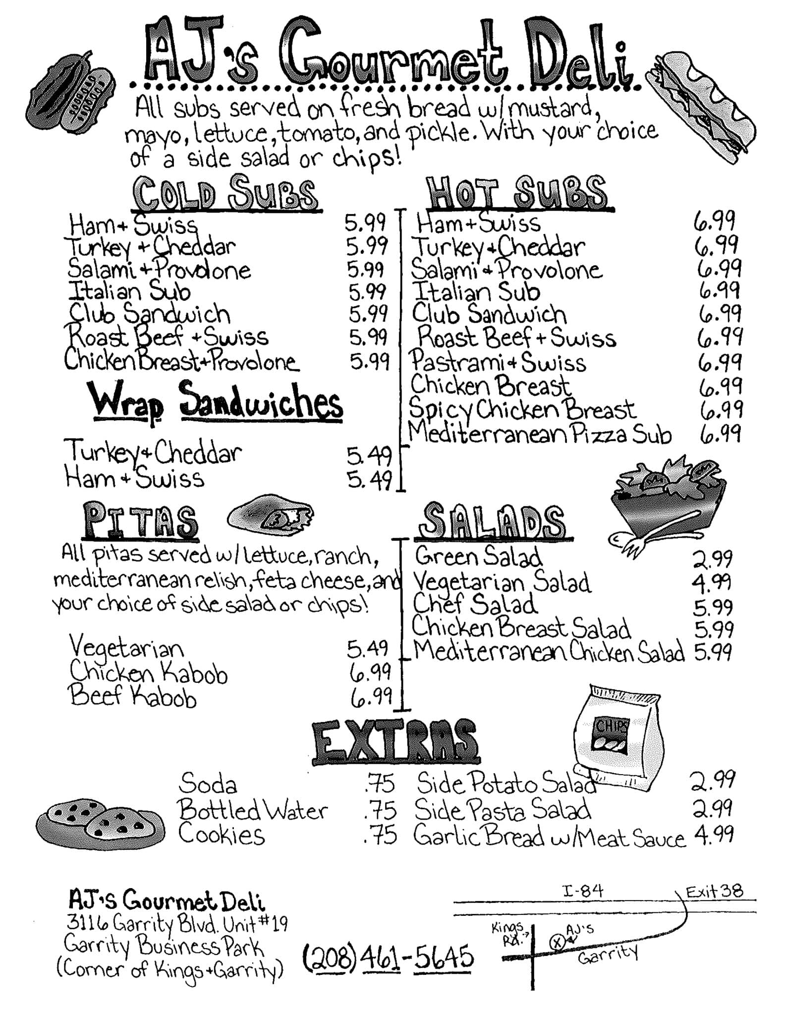 AJ's Gourmet Deli Menu, Menu for AJ's Gourmet Deli, Nampa, Boise