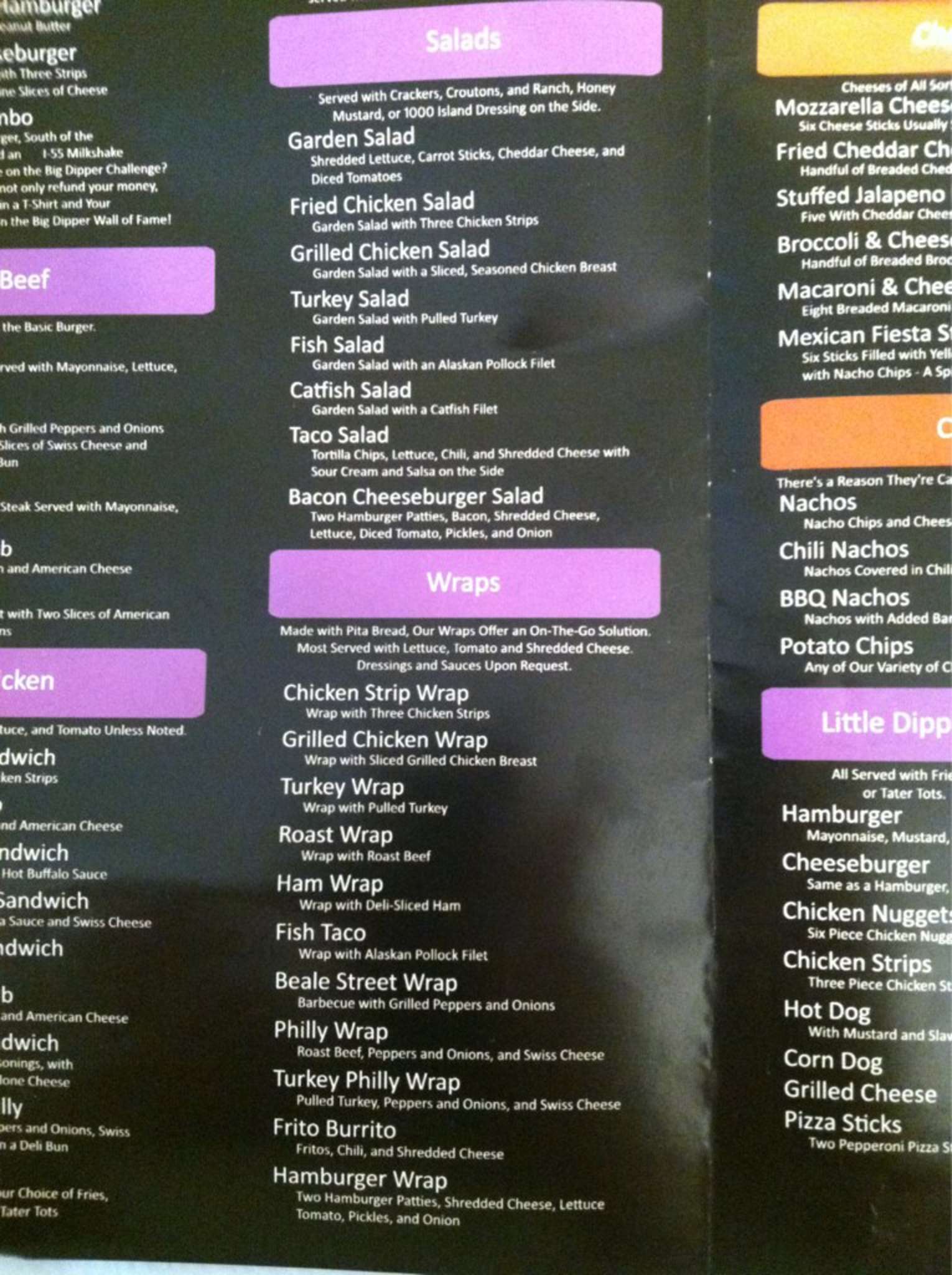 Menu at Velvet Cream The Dip fast food, Hernando