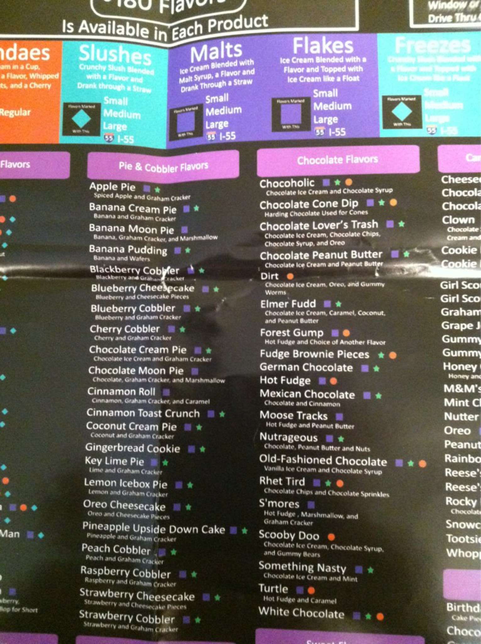 Menu at Velvet Cream The Dip fast food, Hernando