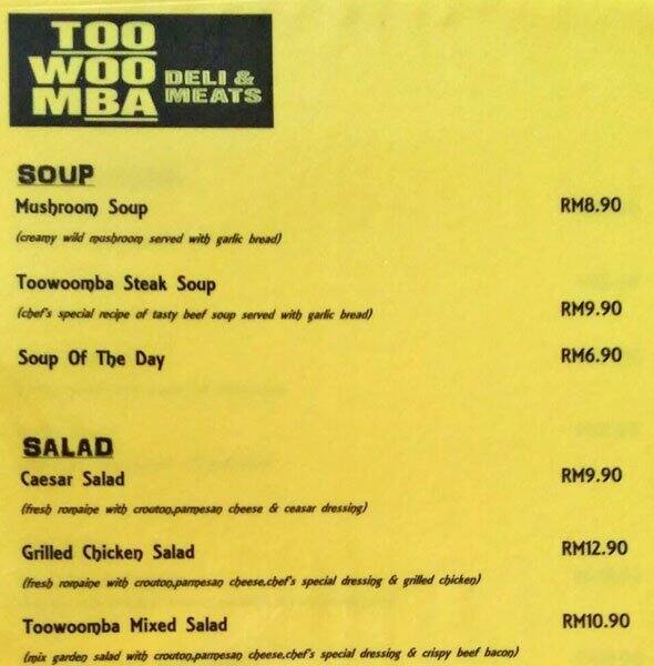 Toowoomba Deli & Meats Menu Zomato Malaysia