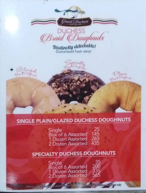 Grand Duchess Cafe Menu, Menu for Grand Duchess Cafe, Filinvest City