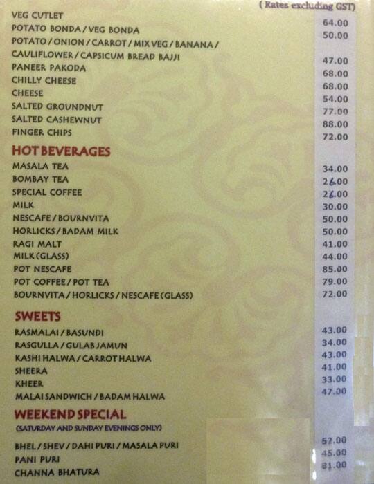 Padmashree Deluxe Restaurant menu