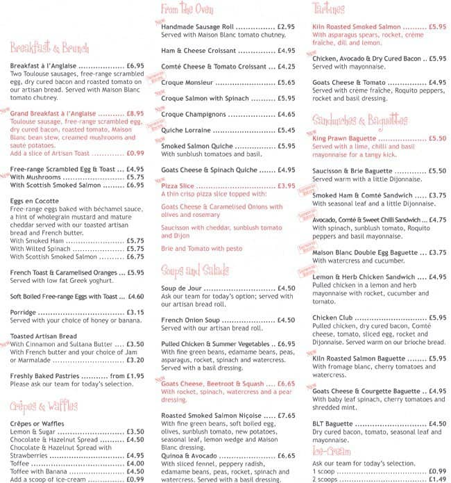 Maison Blanc Menu, Menu for Maison Blanc, Muswell Hill, London - Zomato UK