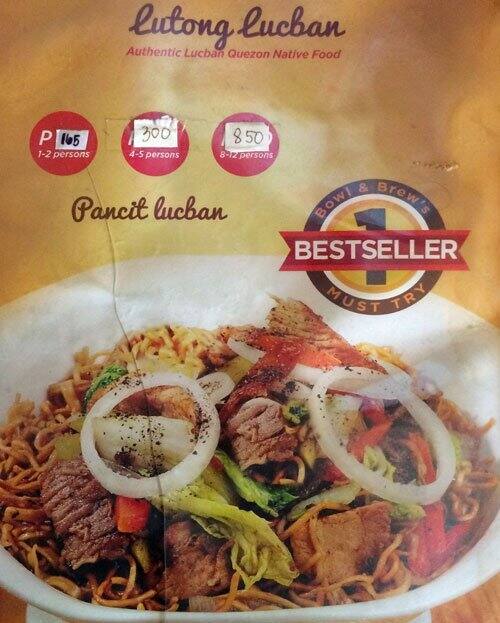 Bowl and Brew Menu, Menu for Bowl and Brew, Sikatuna Village, Quezon