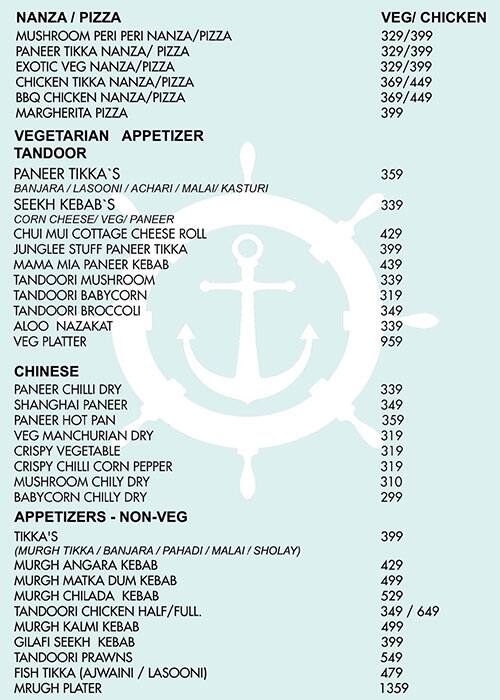 Blue Shack menu