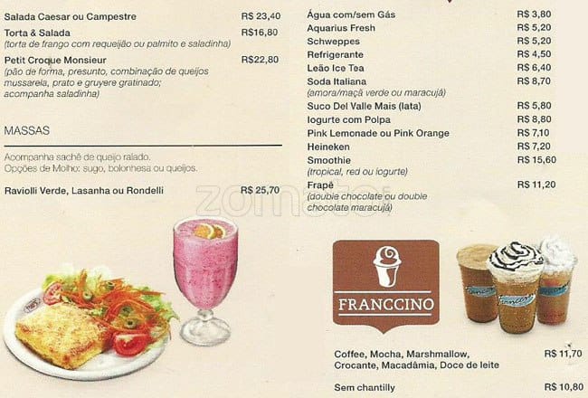 Fran's Café cardápio