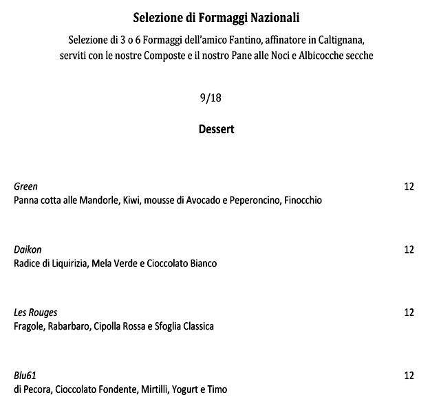 Menu di Essenza 