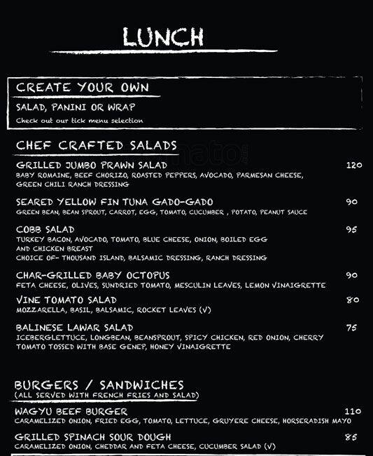 Big Fish Bar & Grill The Stones Hotel Menu Zomato Indonesia