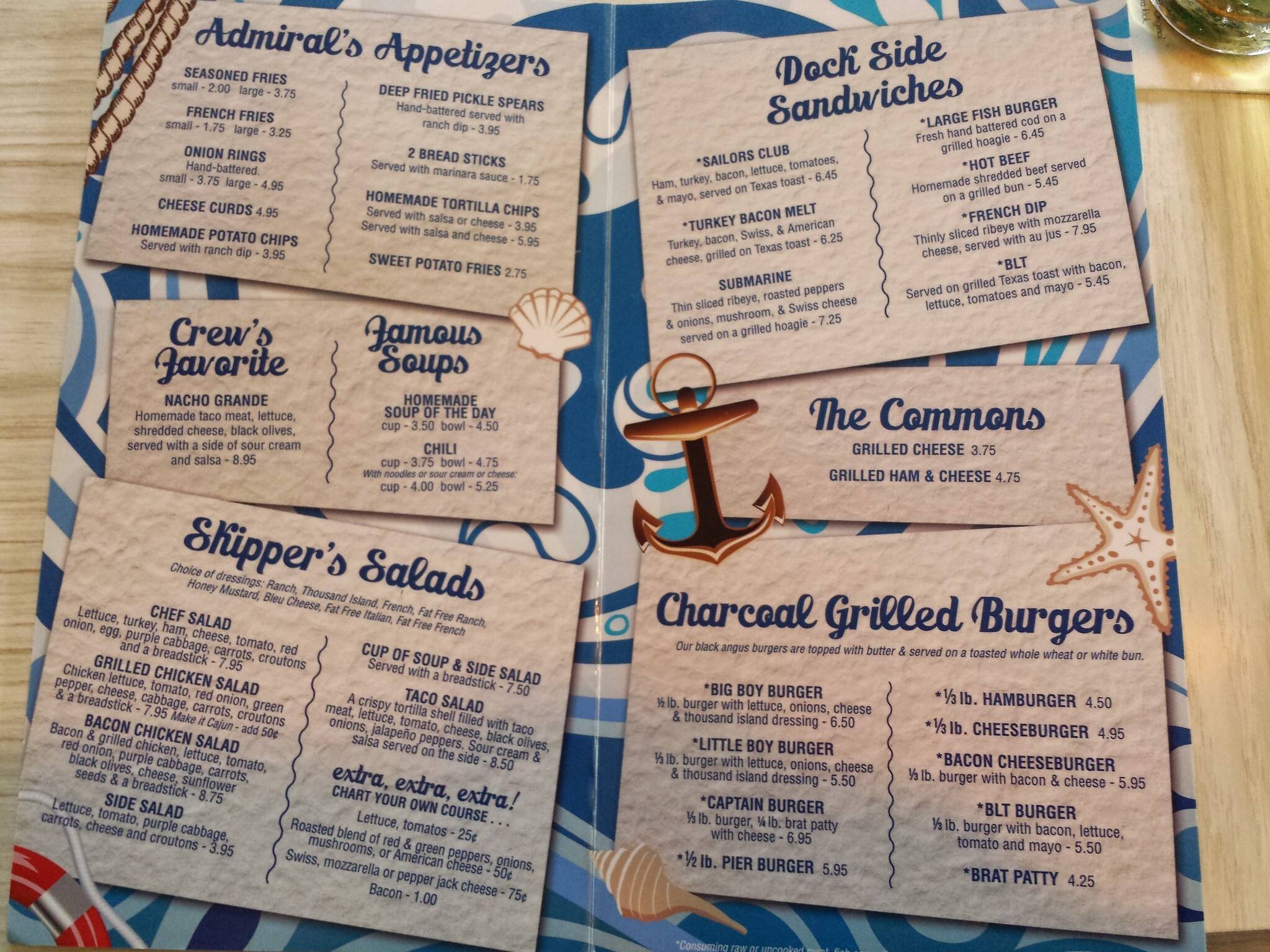 Menu at River Street Pier pub & bar, Howard