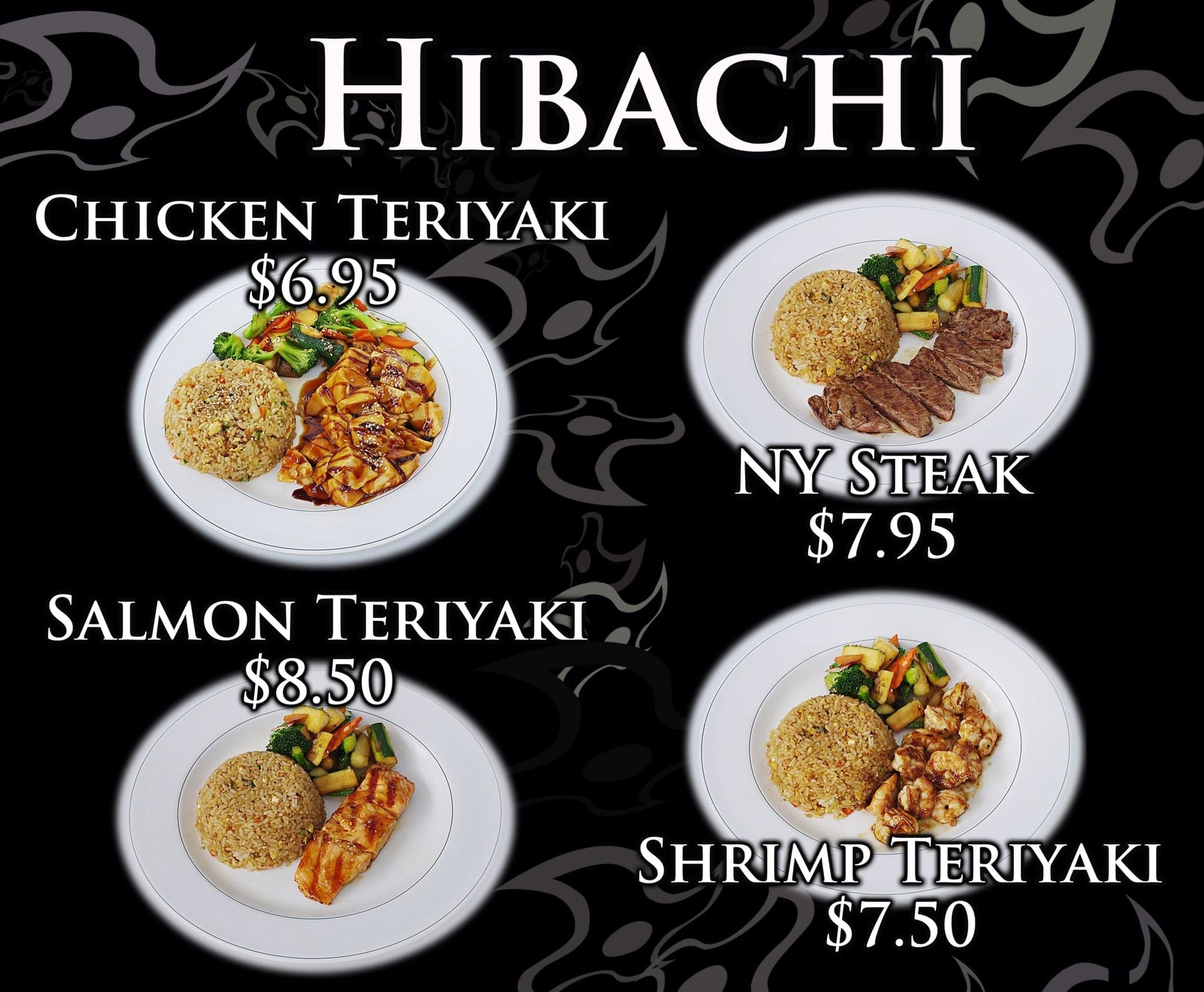 Menu at Ninja Hibachi Express restaurant, Greenville