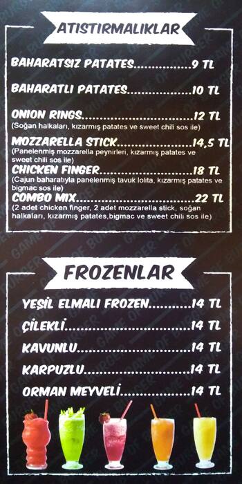 Game Of Burger Menu Menu For Game Of Burger Cevizlibag Istanbul