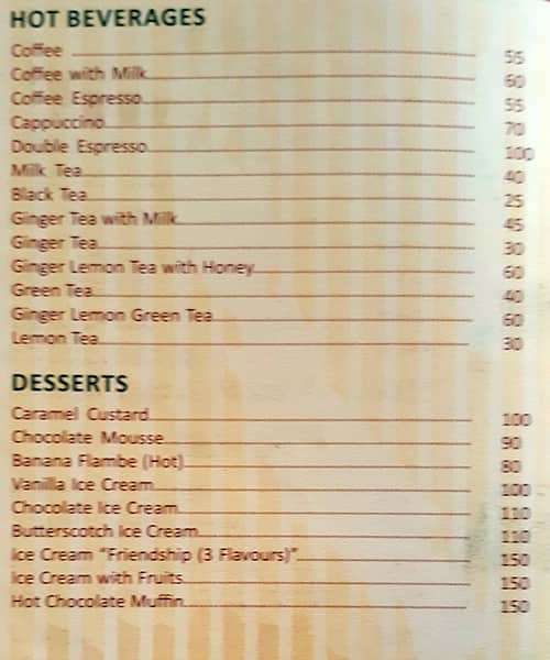 Jeffi Restaurant menu