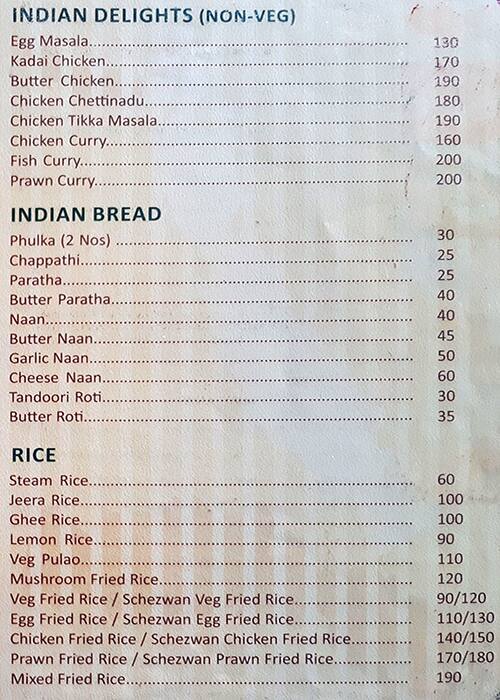 Jeffi Restaurant menu