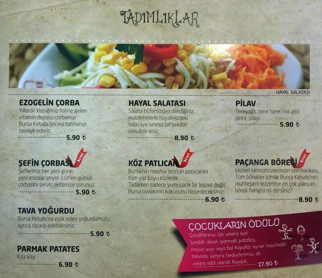 Bursa Kebap Evi Menu, Menu untuk Bursa Kebap Evi, Kartaltepe, İstanbul Zomato Turki