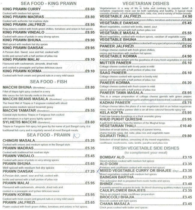 Karnaphuli menu