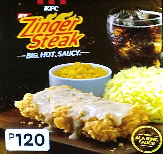 KFC menu