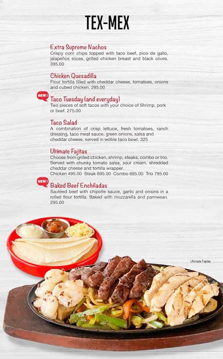 Menu at Burgoo restaurant, Marikina, SM Marikina