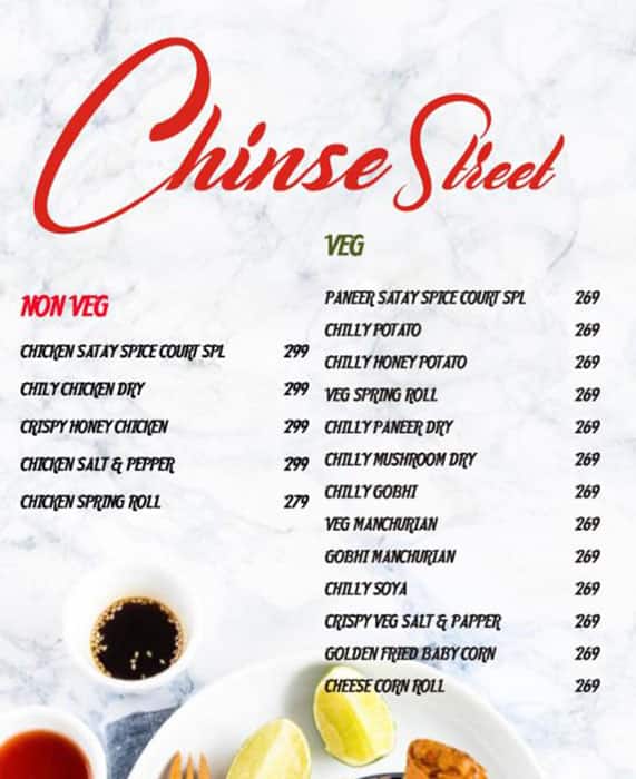 Spice Court Restaurant & Bar menu