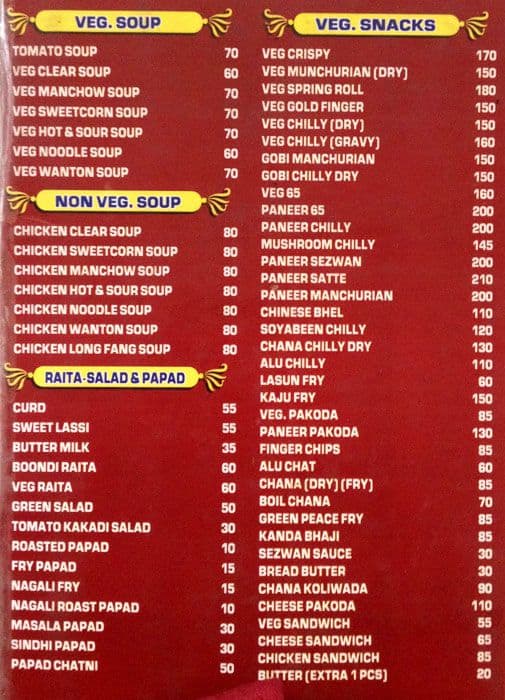 hotel rasoi nashik menu