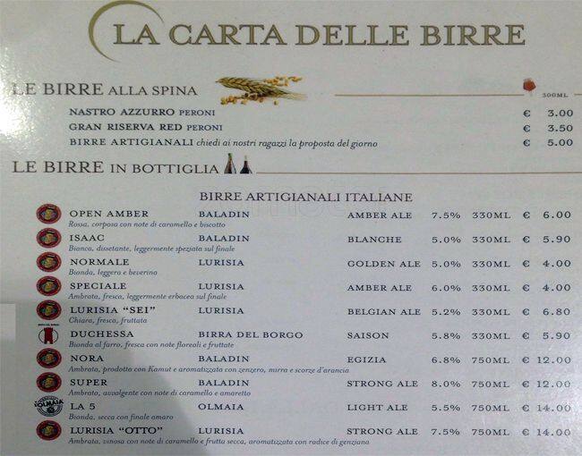 Menu di Il Ristorante della Pasta e della Pizza 