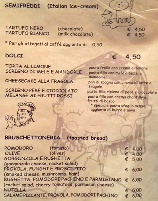 Menu di Dalhù 