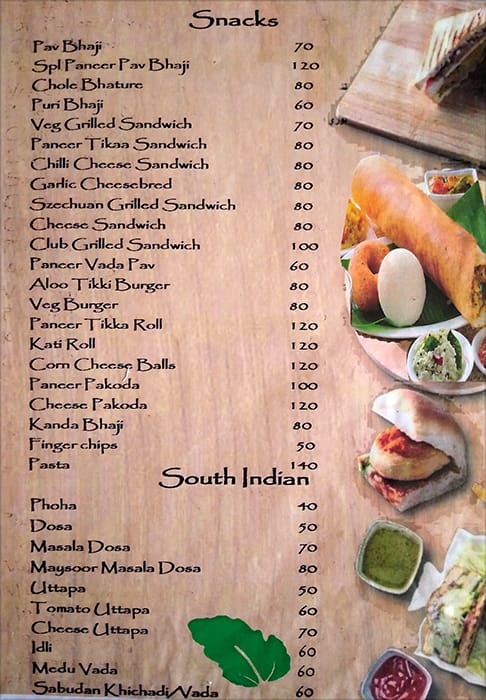 Menu of Holy Basil Pure Veg Restaurant Bhosari Pune