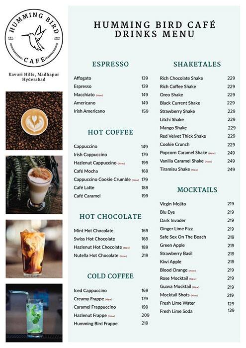 Humming Bird Cafe Menu Menu Untuk Humming Bird Cafe Madhapur Hyderabad Humming Bird Cafe Menu Menu Untuk Humming Bird Cafe Madhapur Hyderabad