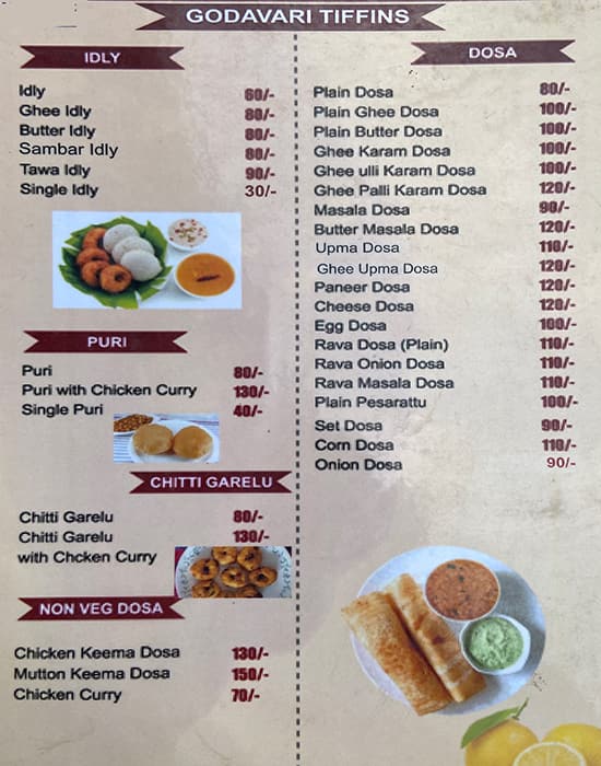 Menu of Kings Drive In, Madhapur, Hyderabad