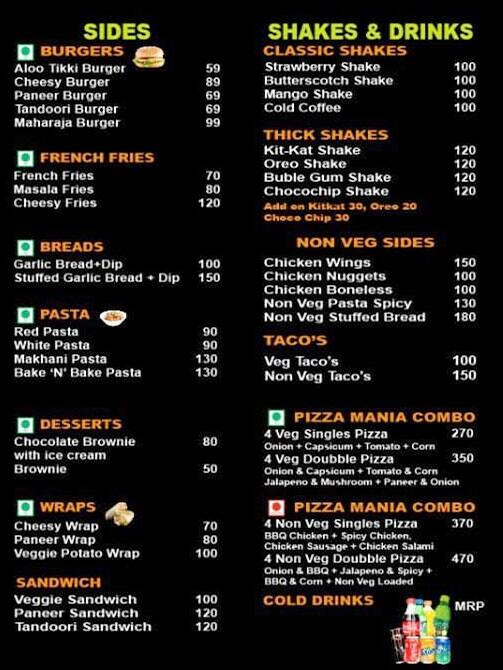 Forever Favourite menu