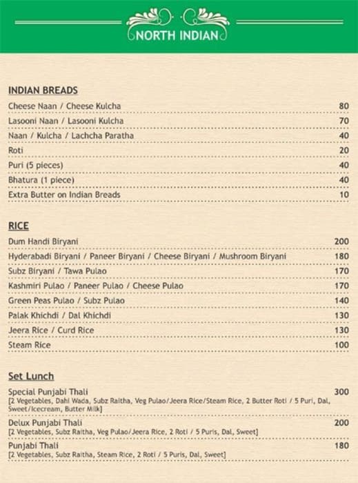 Kamaths Govindashram - Dombivli menu