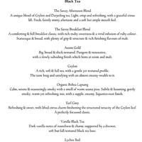 Thames Foyer Savoy Hotel Menu