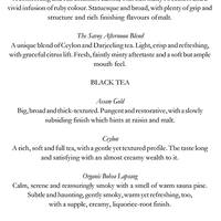 Thames Foyer Savoy Hotel Menu