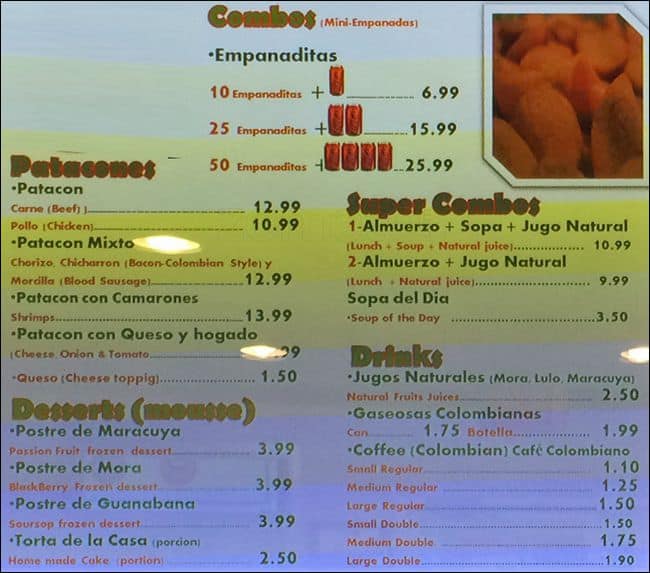 My Empanada Menu, Menu for My Empanada, Mississauga, Toronto