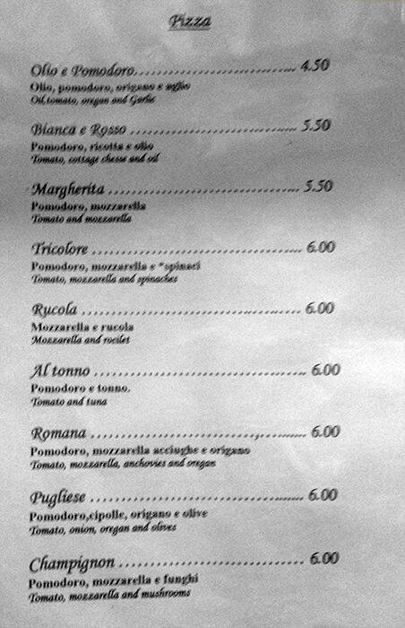 Menu di Non Solo Pizza 
