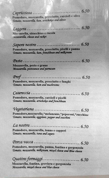 Menu di Non Solo Pizza 